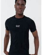 EA7 Tricou super slim fit cu imprimeu logo - Negru