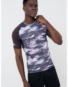 EA7 Tricou super slim fit cu maneci raglan - Alb/Gri/Violet