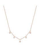 Eastside Colier placat cu aur de 14K - cu pandantive stele - Auriu rose