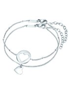 Eastside Set de bratari cu talismane inima - 2 piese - Argintiu
