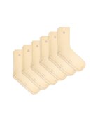 EB Prime Set 6 perechi - Sosete din bumbac pieptanat - fara cusatura - respirabile si confortabile - Crem