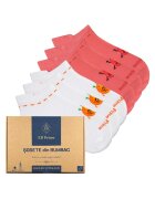 EB Prime Set 6 perechi - Sosete scurte Dama - Cutiuta "Eleganta in Miscare" - Marimi 35-46 - Alb/Roz