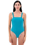 EDOS Costum de baie intreg cu model uni si bretele detasabile - Turcoaz