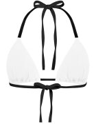 EDOS Sutien de baie cu burete si cupe triunghiulare - Alb/Negru