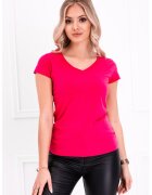 EDOTI Tricou de bumbac cu decolteu in V - Roz