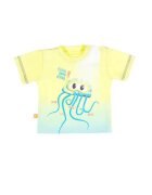 EEVI Tricou cu model caracatita - - Summer Time - Galben si Turcoaz - pentru baieti - Galben