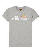 ELLESSE Tricou cu decolteu la baza gatului si logo - Alb/Gri