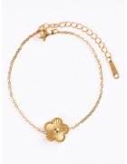 Emily Westwood Bratara placata cu aur de 18K si pandantiv floare - Auriu
