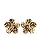 Emily Westwood Cercei texturati in forma de floare - Auriu