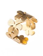Emily Westwood Inel cu model floral - placat au aur de 18K - Auriu
