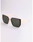 Emily Westwood Ochelari de soare butterfly supradimensionati Hailey - Alb fildes/Negru