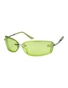 Emily Westwood Ochelari de soare dreptunghiulari Reagan - Verde lime/Argintiu