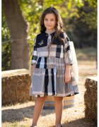 EMMA concept wear Rochie evazata cu model in carouri - Negru/Gri deschis/Bej
