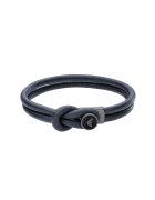 Emporio Armani Bratara de piele - Albastru inchis/Bleumarin
