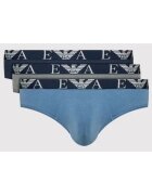 Emporio Armani Set 3 perechi de chiloti barbati - albastru/gri - 95% bumbac