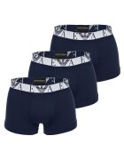 Emporio Armani Set de boxeri cu banda logo - 3 perechi - Albastru