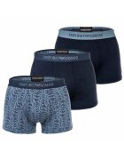 Emporio Armani Set de boxeri cu banda logo in talie - 3 perechi - Albastru/Bleumarin