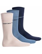 Emporio Armani Set de sosete lungi - 3 perechi - Albastru pastel/Alb fildes/Bleumarin