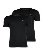 Emporio Armani Set de tricouri cu decolteu la baza gatului si logo - 2 piese - Negru