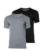Emporio Armani Set de tricouri cu decolteu la baza gatului si logo - 2 piese - Negru/Gri
