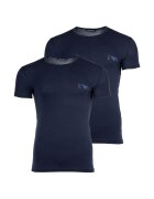 Emporio Armani Set de tricouri slim fit cu decolteu la baza gatului - 2 piese - Albastru