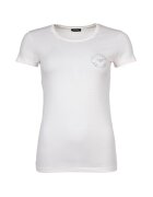 Emporio Armani Tricou cu decolteu rotund si strasuri Essential - Crem