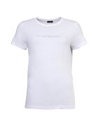 Emporio Armani Tricou regular fit cu logo cu strasuri - Alb