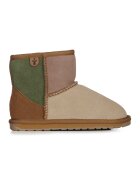 Emu Cizme fara inchidere - de piele intoarsa - cu model colorblock Wallaby - Bej/Kaki