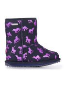 Emu Cizme impermeabile scurte de piele intoarsa - fara inchidere Rainbow-Unicorn - Roz deschis/Bleumarin