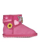 Emu Cizme joase din piele intoarsa cu aplicatii Wallaby Mini Play - Roz