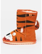 Emu Cizme joase din piele intoarsa cu model Tiger - Portocaliu mandarina