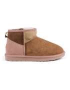 Emu Ghete slip-on de piele intoarsa cu model colorblock - Caramel/Roz prafuit/Bej deschis