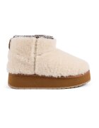 Emu Ghete slip-on din teddy - Caramel/Alb murdar