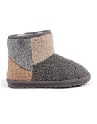 Emu Ghete slip-on din teddy cu captuseala de lana - Gri deschis/Bej deschis/Maro camel