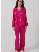 En Prive Pijama cu buzunar pe piept - Fucsia