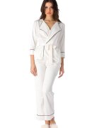 En Prive Pijama din satin Iris - Alb