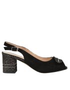 Epica Sandale dama - K360070A negru - piele intoarsa - cu toc - Negru
