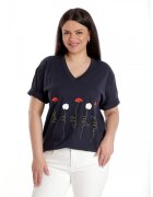Eranthe 888141920-Bluza Dama - Bleumarin cu Pictura Murala II - Bleumarin