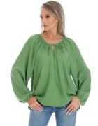 Eranthe Bluza Dama - Boho - stil IE cu Pictura Realizata Manual V360 - Verde