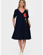 Eranthe Rochie Dama - V-Neckline V342 - cu Pictura Realizata Manual