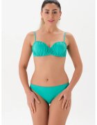 EROS Costum de baie din doua piese cu fronseuri - Turcoaz