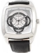 Escape Ceas barbatesc model ECP10324 - curea din piele neagra - cadran argintiu - mecanism Quartz - 44x44mm