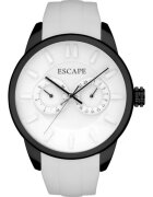 Escape Ceas barbatesc model ECP10782 - curea din silicon - carcasa din otel - 42mm - rezistenta la apa 5 ATM - alb/negru