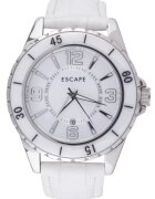 Escape Ceas dama ECP10219 curea piele ecologica argintie 41-45 mm - rezistenta la apa 5 ATM