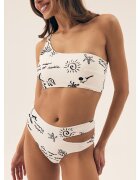 Esotiq Chiloti bikini cu talie inalta Alb crem Firenze - Alb