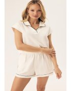 Esotiq Costum dama Remi Alb crem - Crem