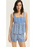 Esotiq Pijama dama albastra - viscoza - maneca scurta - pantaloni scurti - set