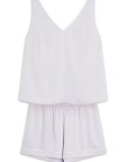 Esotiq Pijama dama Ryann - albastru deschis - satin - set cu pantaloni scurti