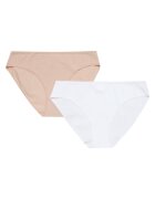 Esotiq Set 2 perechi de chiloti dama - Bumbac - Bej/Alb