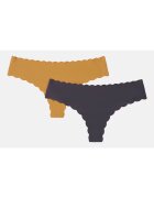 Esotiq Set 2 perechi tanga dama bumbac gri galben